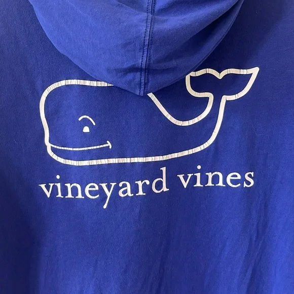 Vineyard Vines Vintage Whale Graphic Hoodie Blue White Size Small - Picture 5 of 6